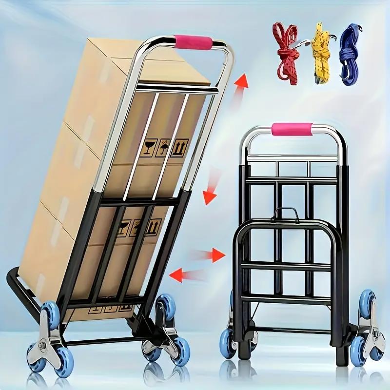 1 tk Kokkupandav Ostukäru Transportkäru Kaasaskantav Trepist ronimiseks Liigutamiseks Suur Kandevõime Transportimine Mitu Suurust