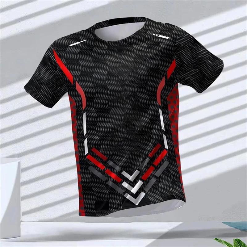 2026 New 3D Printing Hot-Selling Outdoor Running Sports Breathable Quick-Drying Fitness Clothes Casual Wear Round Neck T-Shirt
