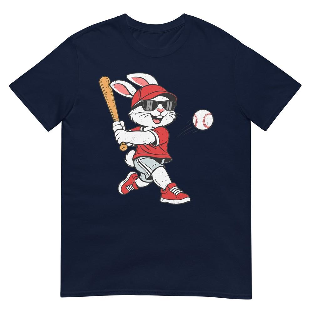 Baseball Rabbit Bunny Egg Sport Easter Day Unisexs Boys Kids TShirt S
