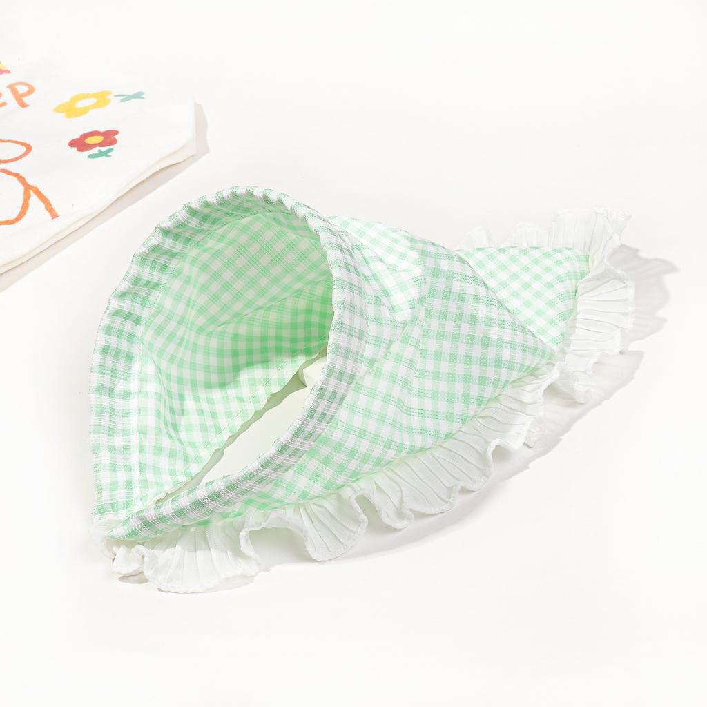 French Plaid Headband, Lace Triangle Scarf, Hair Bundle, Pastoral Style Girl Headband, Small and Fresh