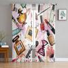 Woman Cosmetics Nail Polish Tulle Curtains for Living Room Decoration Modern Chiffon Sheer Voile Kitchen Bedroom Window Curtain