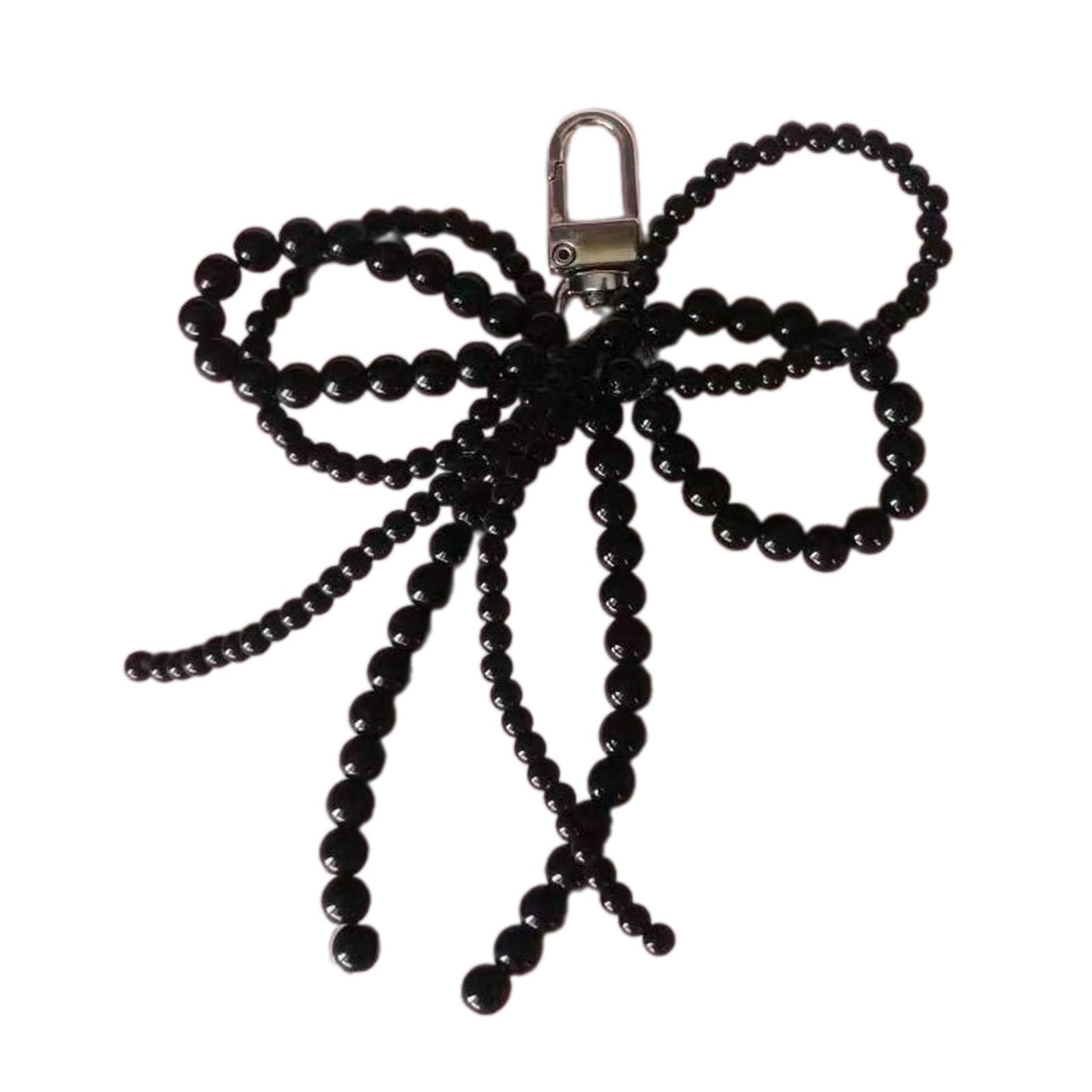 

Элегантный брелок с жемчужным бантом, подвеска, прекрасное украшение, сумка, телефон, украшение, женский рюкзак, сумка, шарм, подарок для девочек чёрный