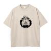 Premium Cotton Mans Short Sleeve Stylish Compass vintage Washed T Shirts Geek Tees Retro Gift ONeck Washed T Shirts