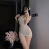 Pure and Sensual, Lace-trimmed Nightgown, Erotic Lingerie, Sexy Deep V, Revealing Bust, Hip-hugging Uniform Pajama Set 2106