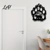 Large Brown Bear Wall Sculpture Metal Hollow Out Art Rustic Forest Landscape Hanging with Paw Nature Inspired Home Ornament Prints Iron Sign