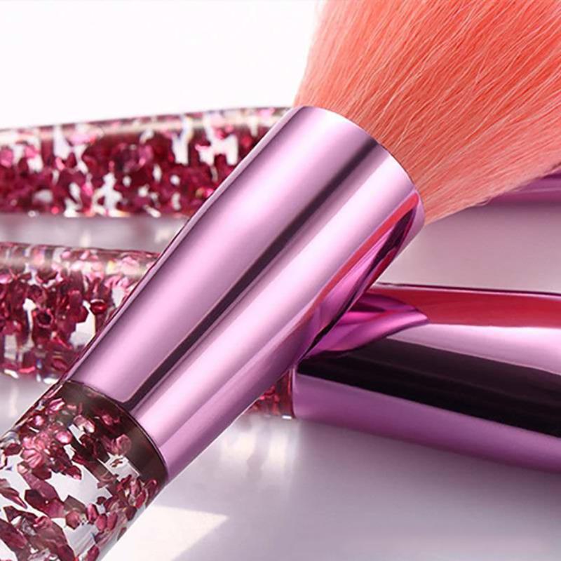 Colorful Makeup Brush Set Glitter Shinny Crystal Foundation Blending Power Cosmetic Beauty Make Up Tool Set