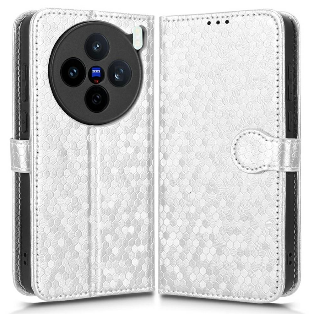 For vivo X200s 5G Wallet Case Dot Pattern Imprint PU Leather Phone Cover