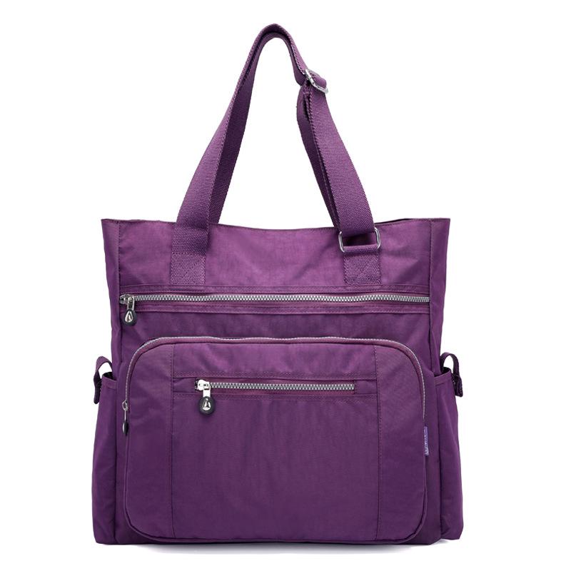 Women's Solid Color Simple Leisure Handbag Large Capacity Lightweight Luggage Bag