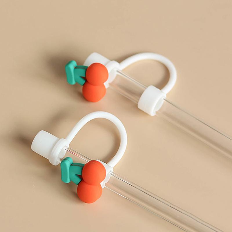 Silicone Sealing Straw Plug Reusable Drinking Dust Cap Cartoon Plugs Tips Cover Suit Kitchen Cup Diy Accessories