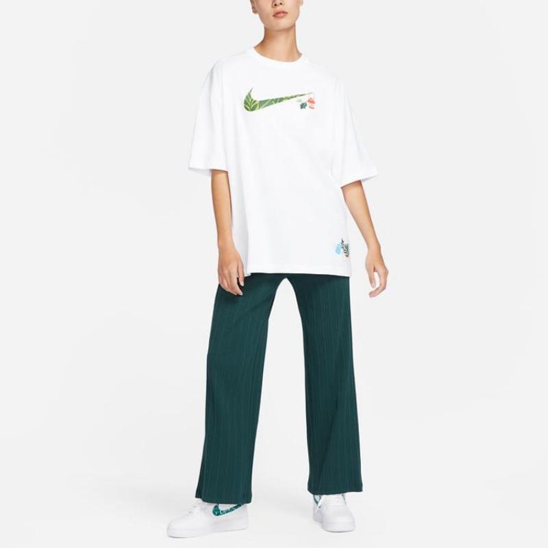 Nike Sportswear Women's Printed Loose Fit Cotton T-Shirt White FN3711-100