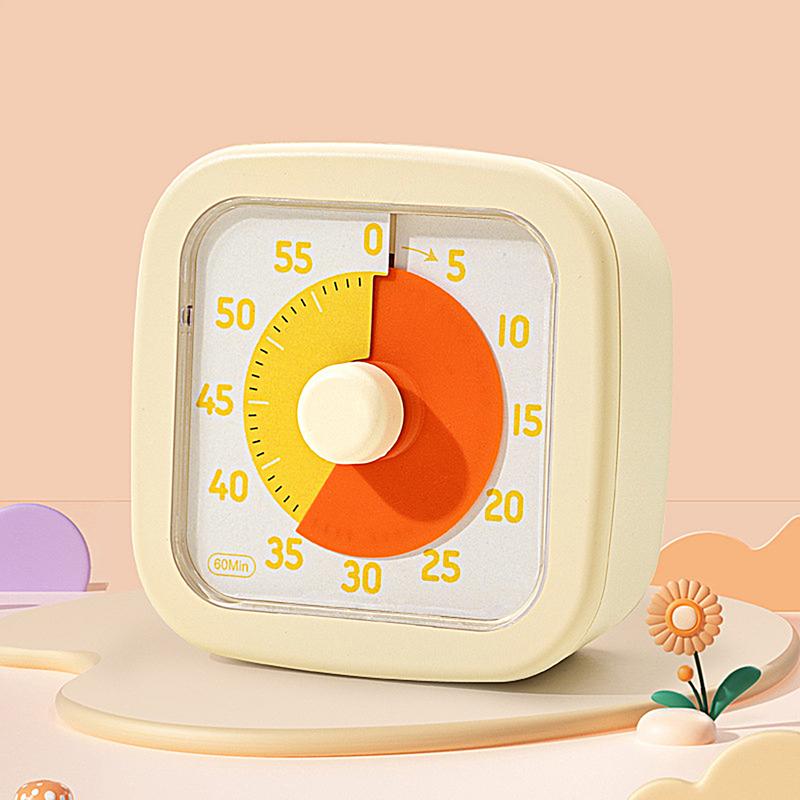 Kids Visual Timer 60-Minute Desk Timer Silent Time Management Tool For Kitchen Bathroom Cooking Study Homework Shower