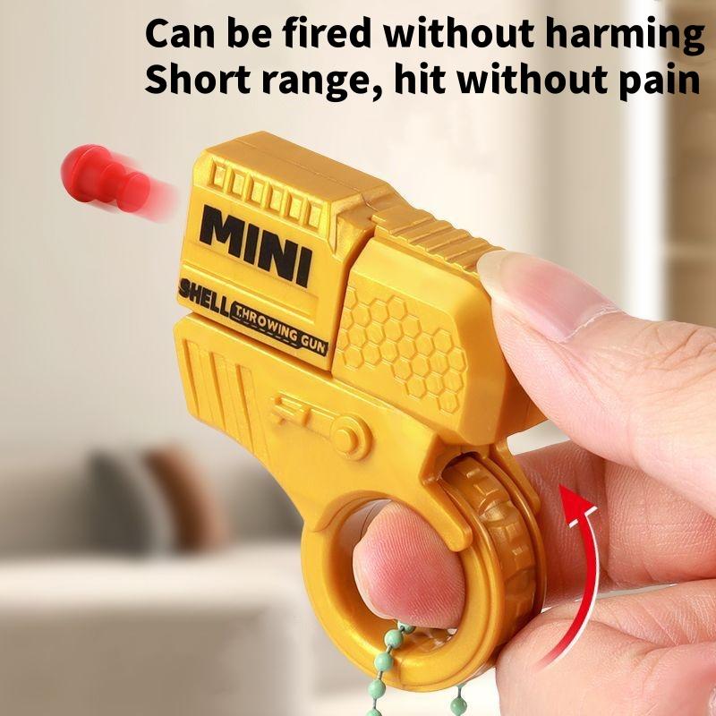 Mini Finger Ring Pistol Gun Shell Ejected Can Launch Soft Bullet Decompression Fidget Spinner Rotate Anxiety Stress Relief Toy