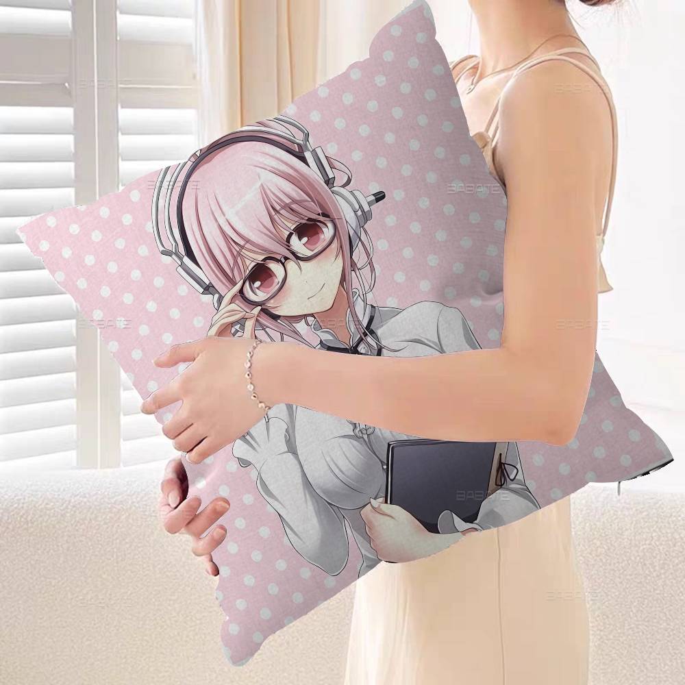 Cartoon Virtual Singer Super Sonico Pillow Gift Home Office Decoration Bedroom Sofa Car Cushion Cover case x