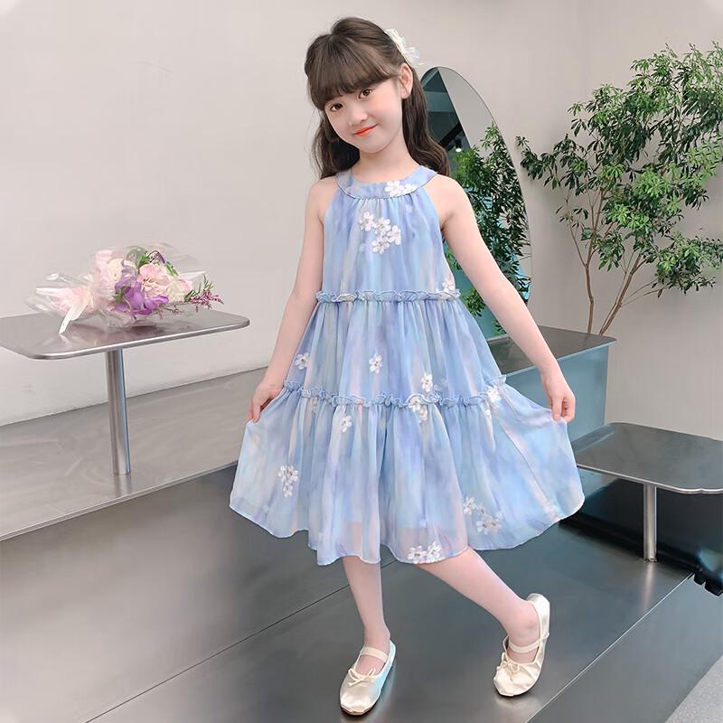 Anneyol Girls' 2025 Summer Chiffon Princess Dress