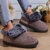 Neutral Felt Fur Collar Bag Heel Cotton Shoes Wine Red Winter Indoor Shoes Comfortable Memory Cotton Winter Version