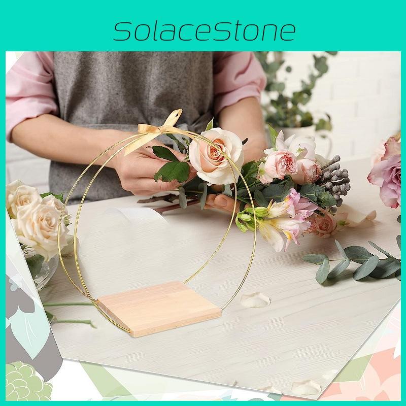 Handcrafted Metal Garland Wood Base With Gold Finish And Antislip Pads For Party Decorations