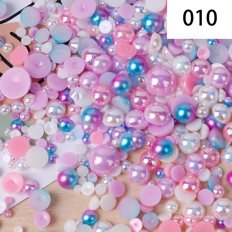 Yantuo 1000g Mixed Packaging Flat Back Pearls Resin Rhinestone Jelly Rhinestones Bulk Abs Loose Pearl for DIY Decoration