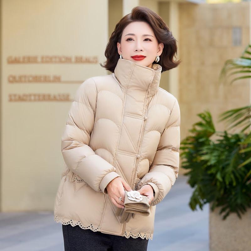 Women's Elegant Duck Down Winter Jacket for Mature Women