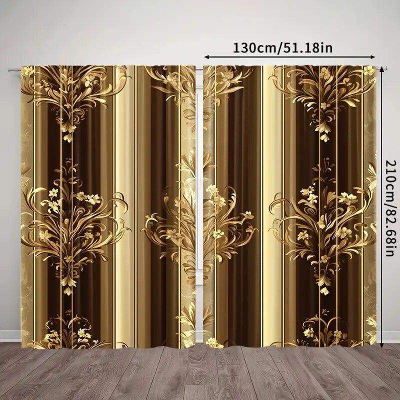 Luxurious black and gold - pole bag curtains, bedroom and kitchen decoration, home decoration, living room decoration