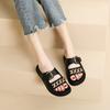 Leather thick-soled cool slippers for women to wear summer fashion beach flat heel one-word large size women's shoes-4