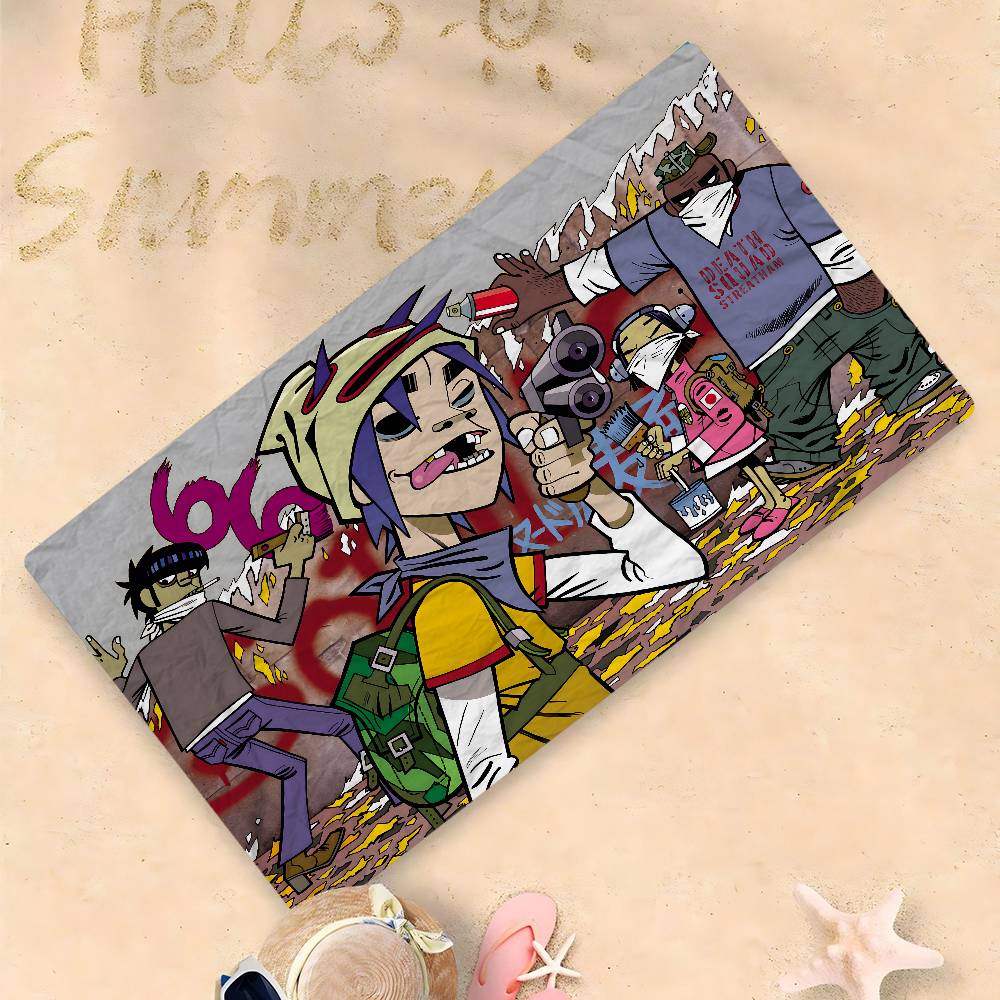 Band Rock Gorillaz Big Microfiber Beach Towels Quick Dry Towel Sand Beach Towels Pool Towel for Travel Swim Pool Yoga