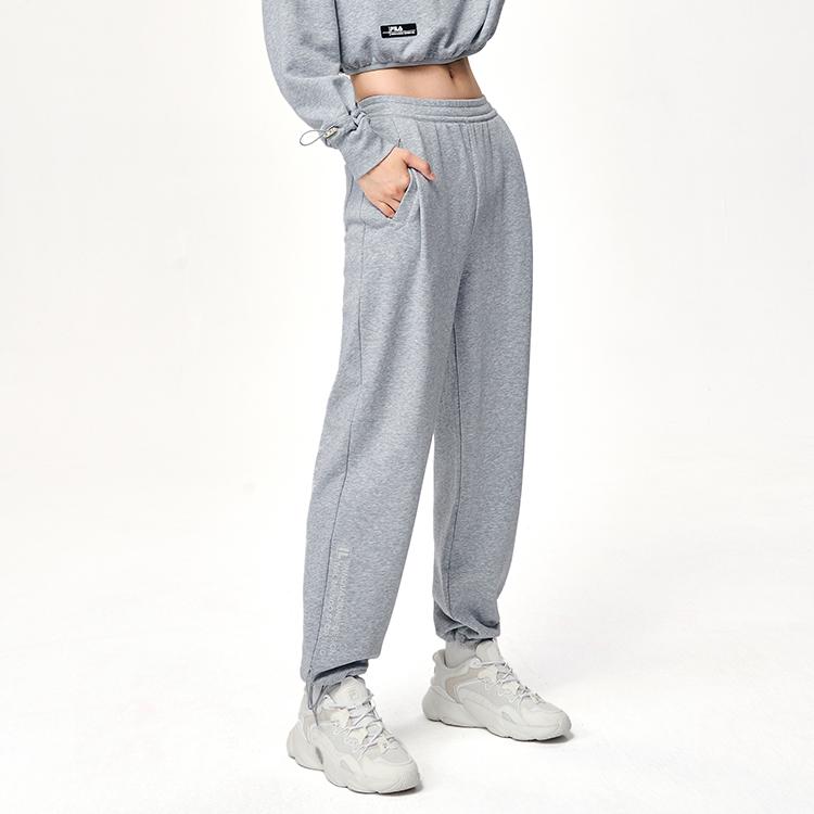 New FILA Knitted Sweatpants Women's Dark Marble Heather Gray F11W149605FMG