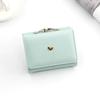 Candy Color Fashion Women Coin Purse Leather Solid Color Vintage Short Wallet Heart Hasp Ladies Girls Card Holder Clutch Bag