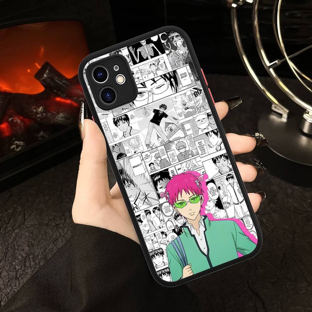 Cute Kitty Boy Saiki Kusuo Matte Protective Case For IPhone 16 15 14 13 12 11 Pro Max X XS MAX Protection Case