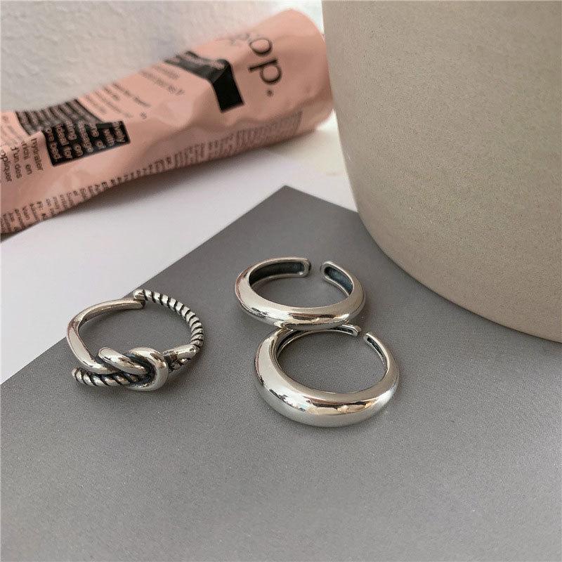 Minimalist Open Ring with Misaligned Lines - Women's Index Finger Jewelry In Japanese and Korean Style