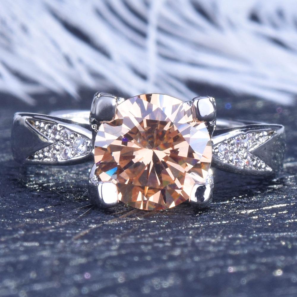 

2CT Colorful Moissanite High Carbon Diamond Imitation Gemstone Ring for Women Fashion Jewelry adjustable