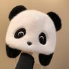 Touca de Inverno para Ciclismo Forma de Panda Touca Quente Espessa Modificação do Formato do Rosto À Prova de Vento Proteção de Orelha Touca de Pelúcia