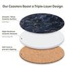 Ceramic Coasters with Matt Finish On Top & Cork Base | Coasters for Cups Set of 6 |