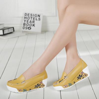 Frühlings- und Herbst-Einzelschuhe mit dicker Sohle und schrägem Absatz für Damen