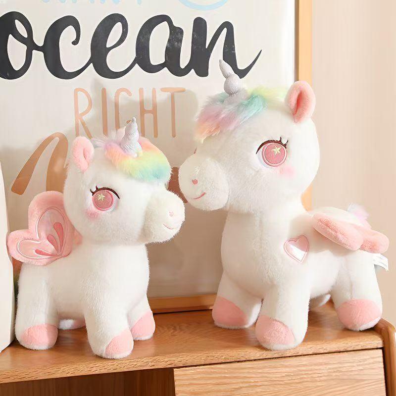 Colorful Pegasus Unicorn Plush Doll: Angel Wing Pillow Gift for Girls