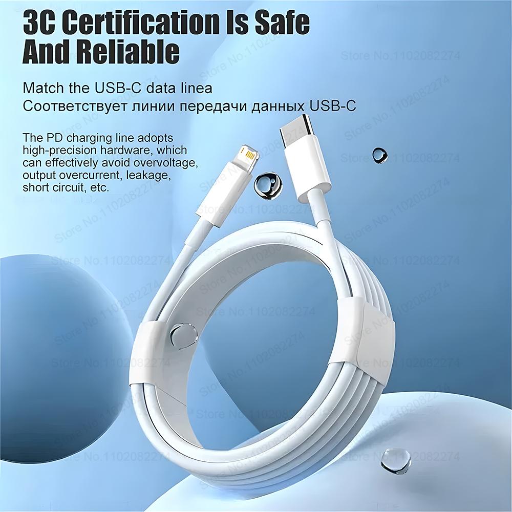 1-3PCS 35W PD Fast Charging USB C Cable for iPhone 16 15 14 Plus 13 12 11 Pro Max USB Data Line Type C Charger Cable Accessories