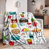 1pc Doodle Patterns Blanket Warm, Cozy, And Soft, Suitable for Sofas, Beds, Cars, And Office Use.Perfect for Camping And Travel, Making It a Great Gif