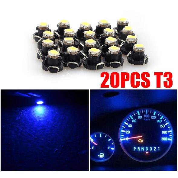 Blue 3030 1-SMD T3 Neo Wedge LED Cluster trument Dash Panel Lights Bulb 20PCS