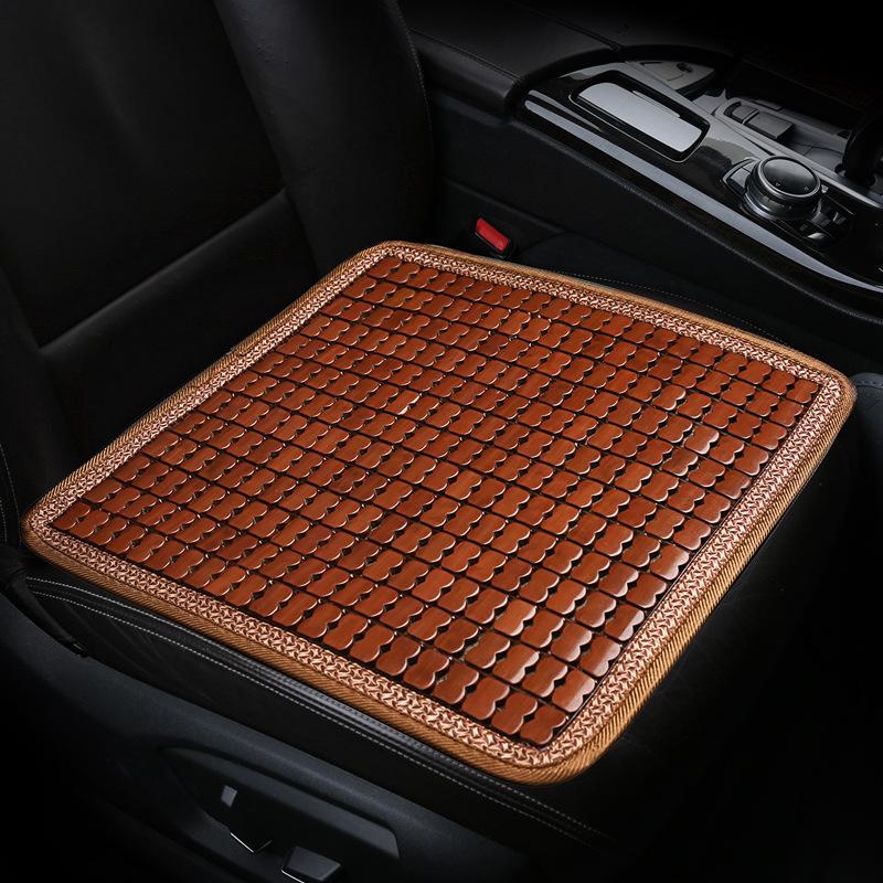 Summer Cooling Bamboo Car Seat Cushion Pad, Single Piece Mahjong Mat, Breathable Car Seat Cover, Anti Slip Bottom Cooling Mat one seat - coffee