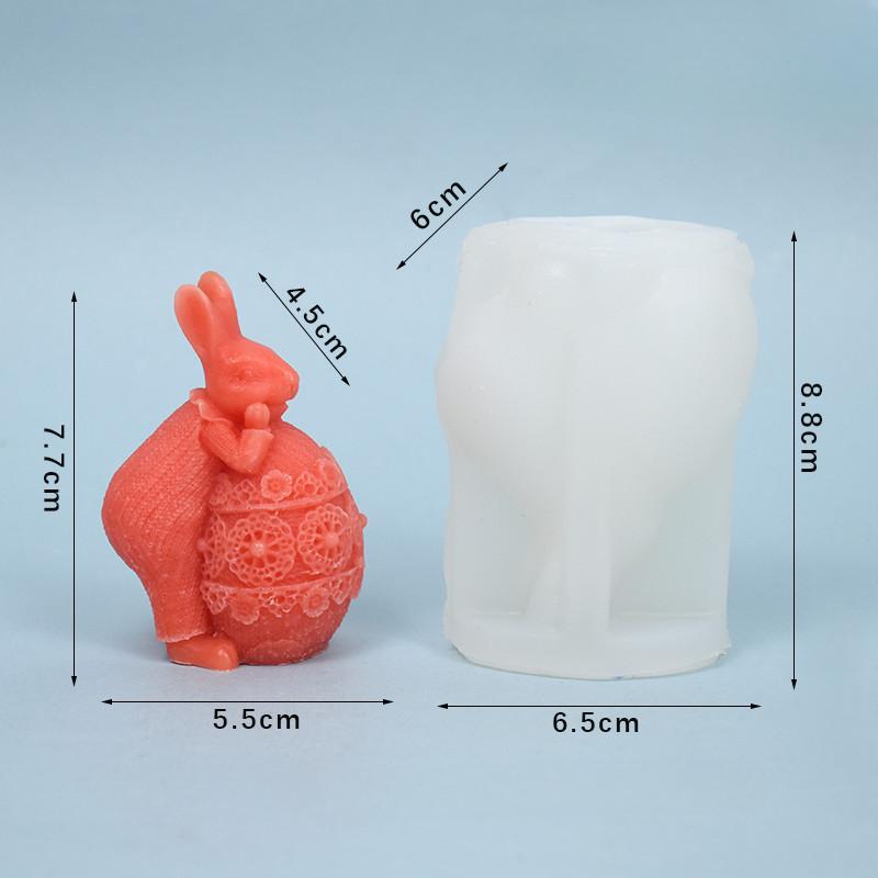 

DIY Cute Rabbit Candle Making Tool Easter Egg Soap Crystal Silicone Mould Scented Candle Decor Animal Painting Plaster Doll Gift KTY A