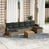 VidaXL Garden Lounge Set with Cushions 8 Pcs, Patio Sofas, Patio Furniture Set, Outdoor Furniture, Grey 3224695