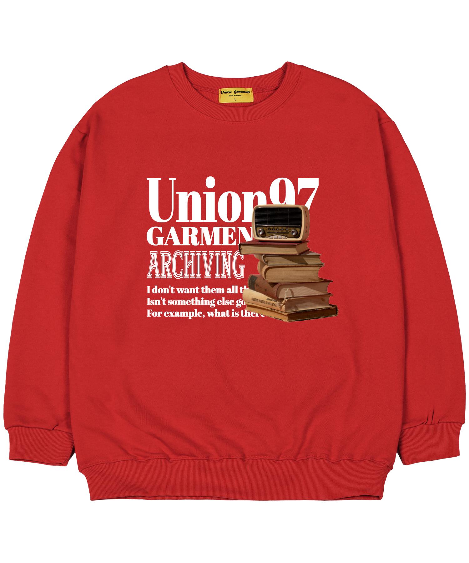 Union Garments [С флисовой подкладкой] 97 Радио Оверсайз Толстовка Красная M
