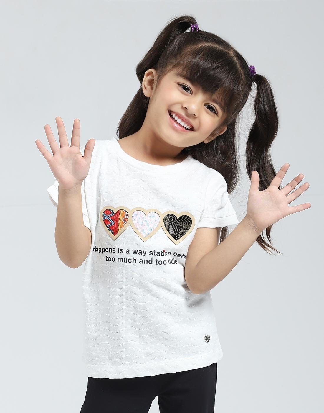 

Топ с круглым вырезом и полурукавами с принтом «Девушки Монте-Карло» 11-12 Years покинуть белый