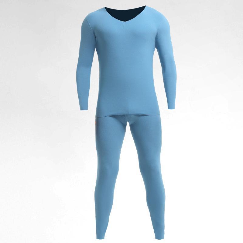 Pánská bezešvá termoprádlová souprava: Zesílená sametová bavlněná základní vrstva pro podzim/zimu