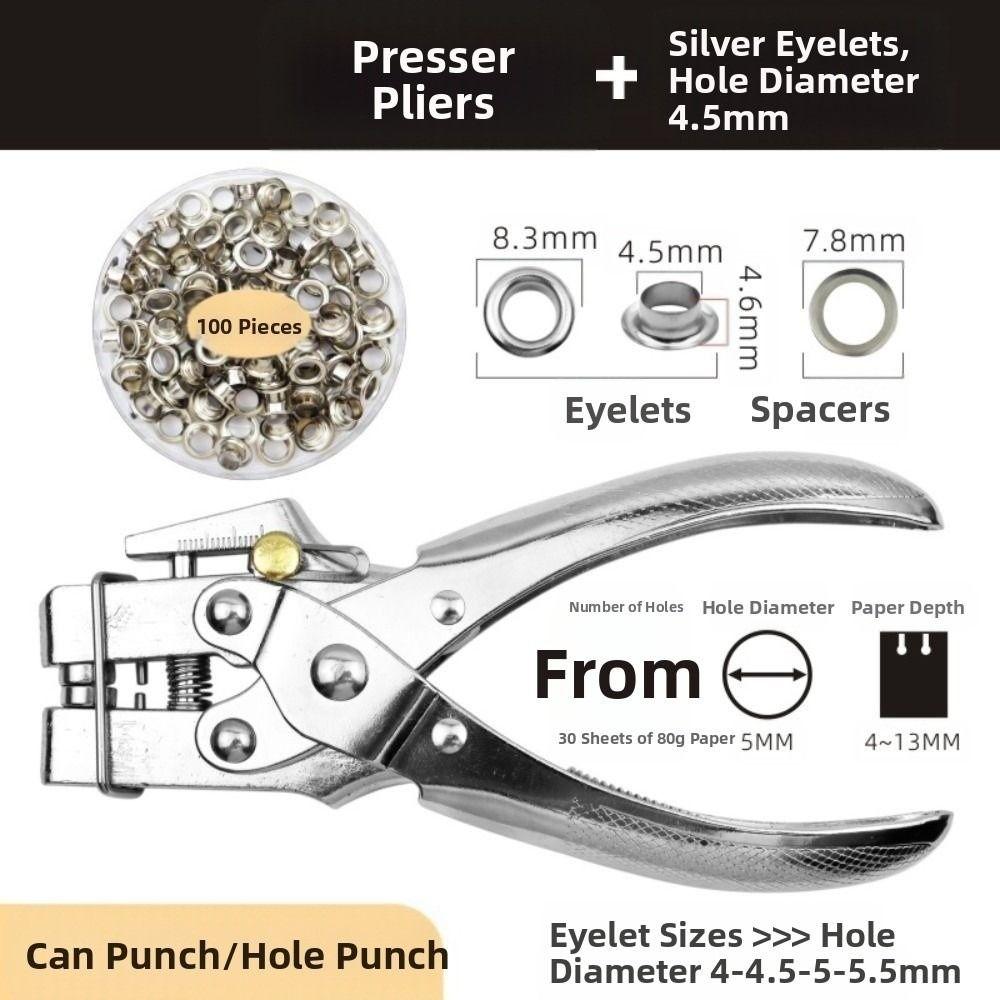 Labor-saving Eyelet Hole Punch Pliers Kit  for Bookbinding, Leather & Fabric