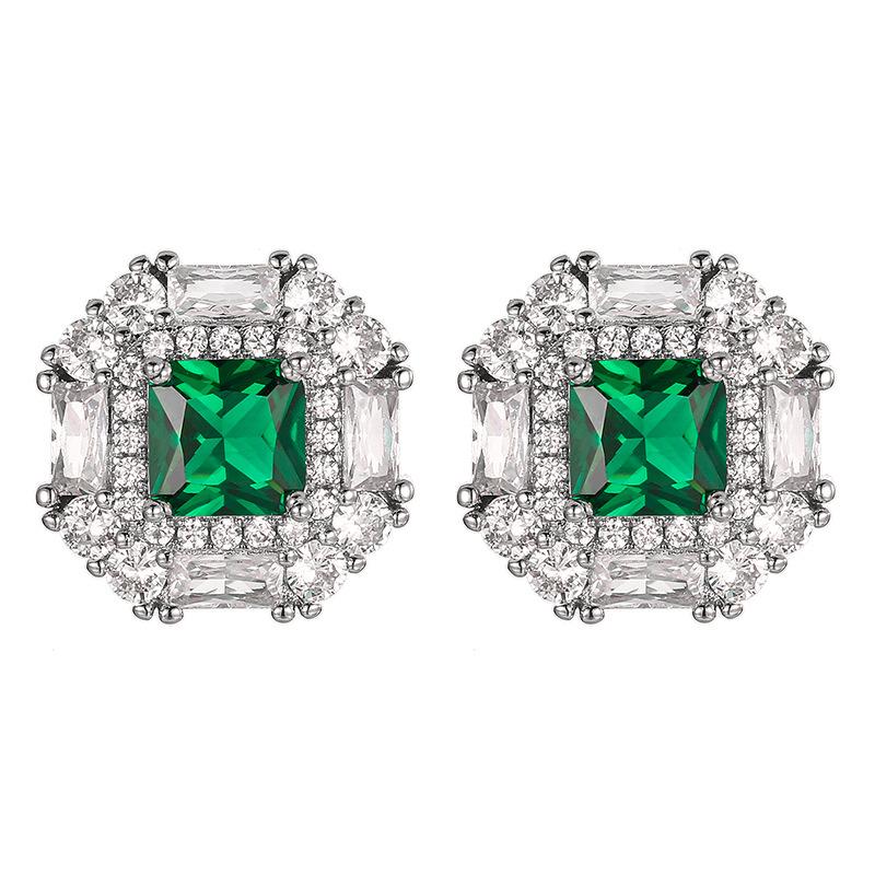 New Jewelry Set Earrings Rings Necklaces Colorful Gemstones Light Luxury High-end Fashion Women's