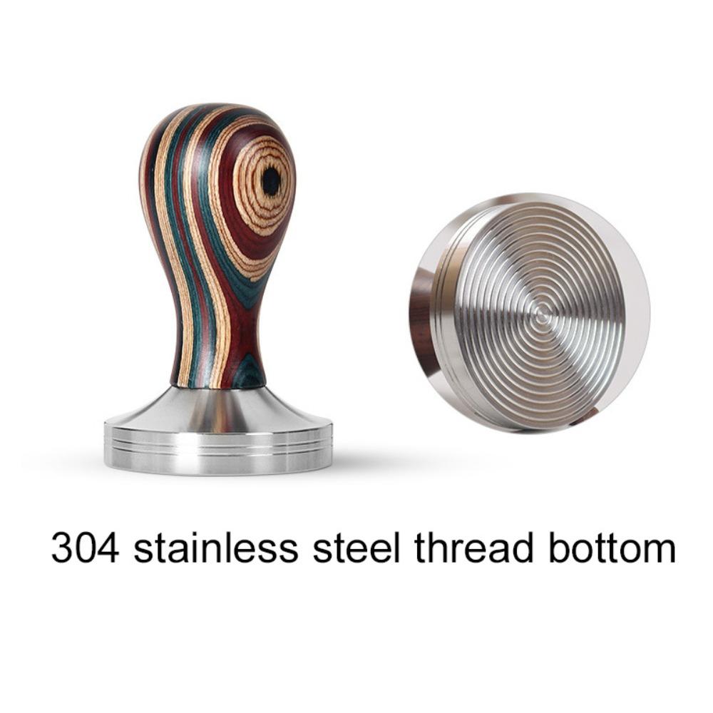 Abnehmbarer Bunter Holzgriff Kaffeepressstempel Gewinde/Flacher Boden Kaffeeverteiler Café