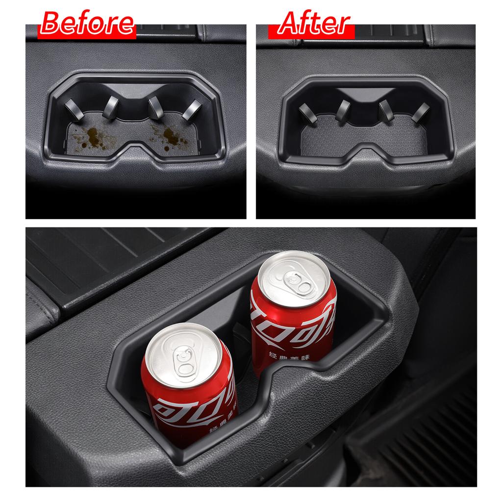 For Toyota Sequoia 2024 2025 Cup Holder Storage Tray Shock-Absorbing Central Armrest Cup Box TPE Tidying