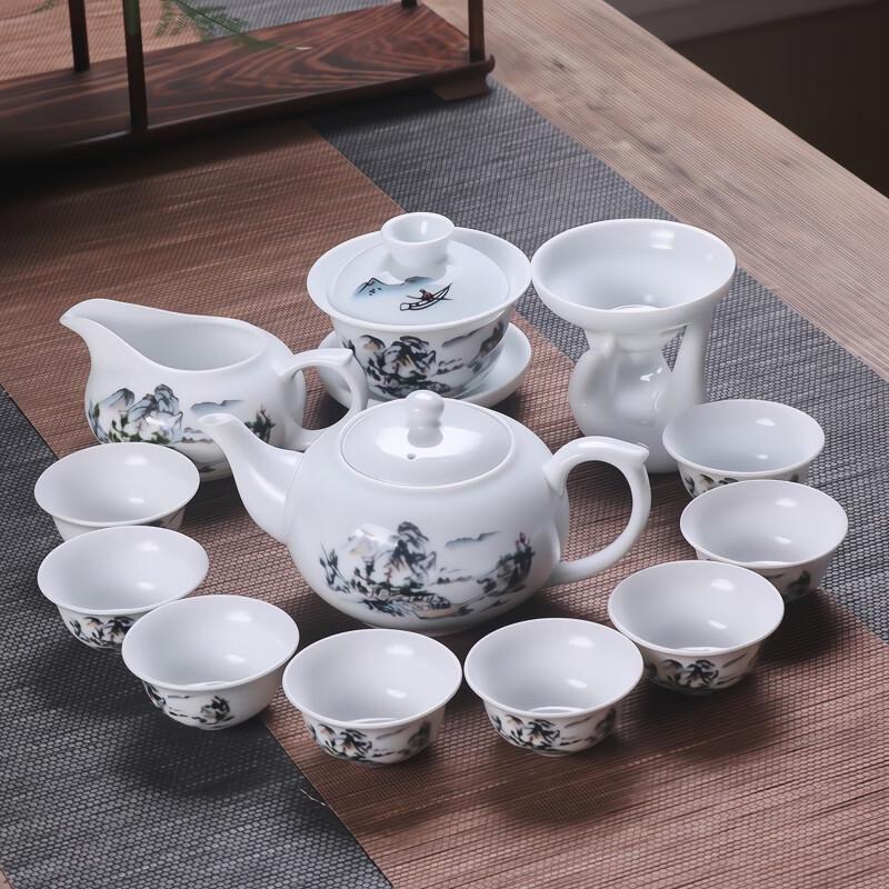 Zhaoran Blue & White Porcelain 8-Piece Kung Fu Tea Set