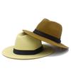 Hot-selling fashion Panama straw hat spring and summer outdoor sunshade beach hat men's and women's versatile big eaves sun protection straw hat