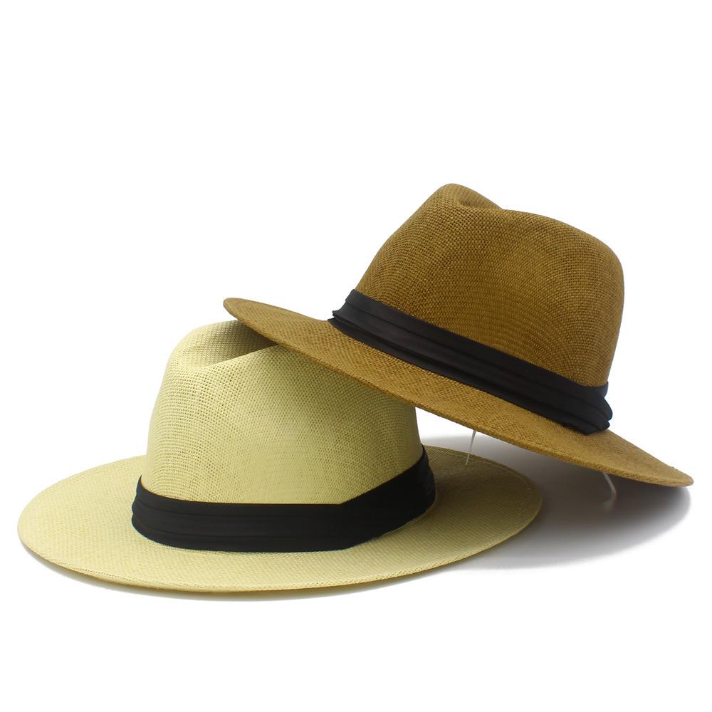 Hot-selling fashion Panama straw hat spring and summer outdoor sunshade beach hat men's and women's versatile big eaves sun protection straw hat